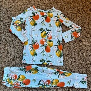 Posh Peanut Orange and Green Kids Pajama Set